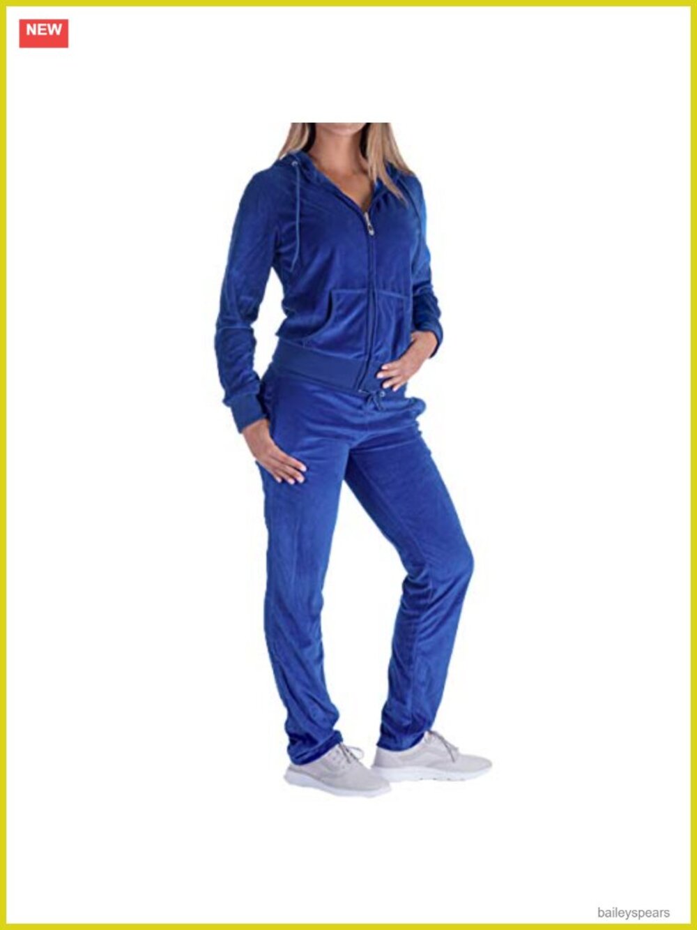 Cotton Blend Velour 2 Piece Hoodie Sweatsuit Tracksuit Set